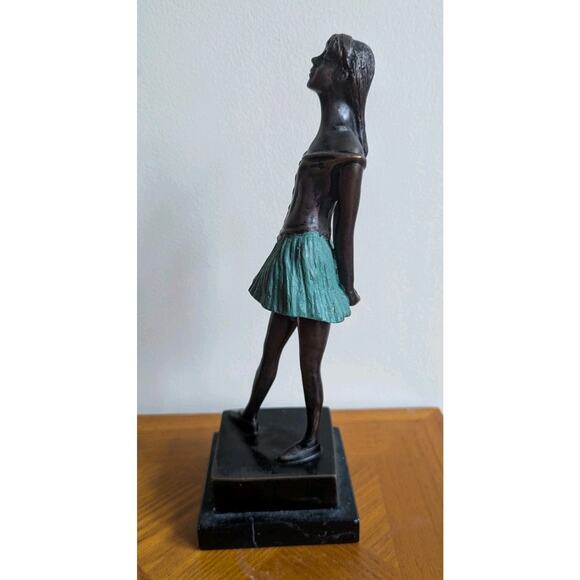 The Little Dancer, Aged 14 by Degas Bronze Figure Sculpture on Marble 11" - Picture 4 of 5